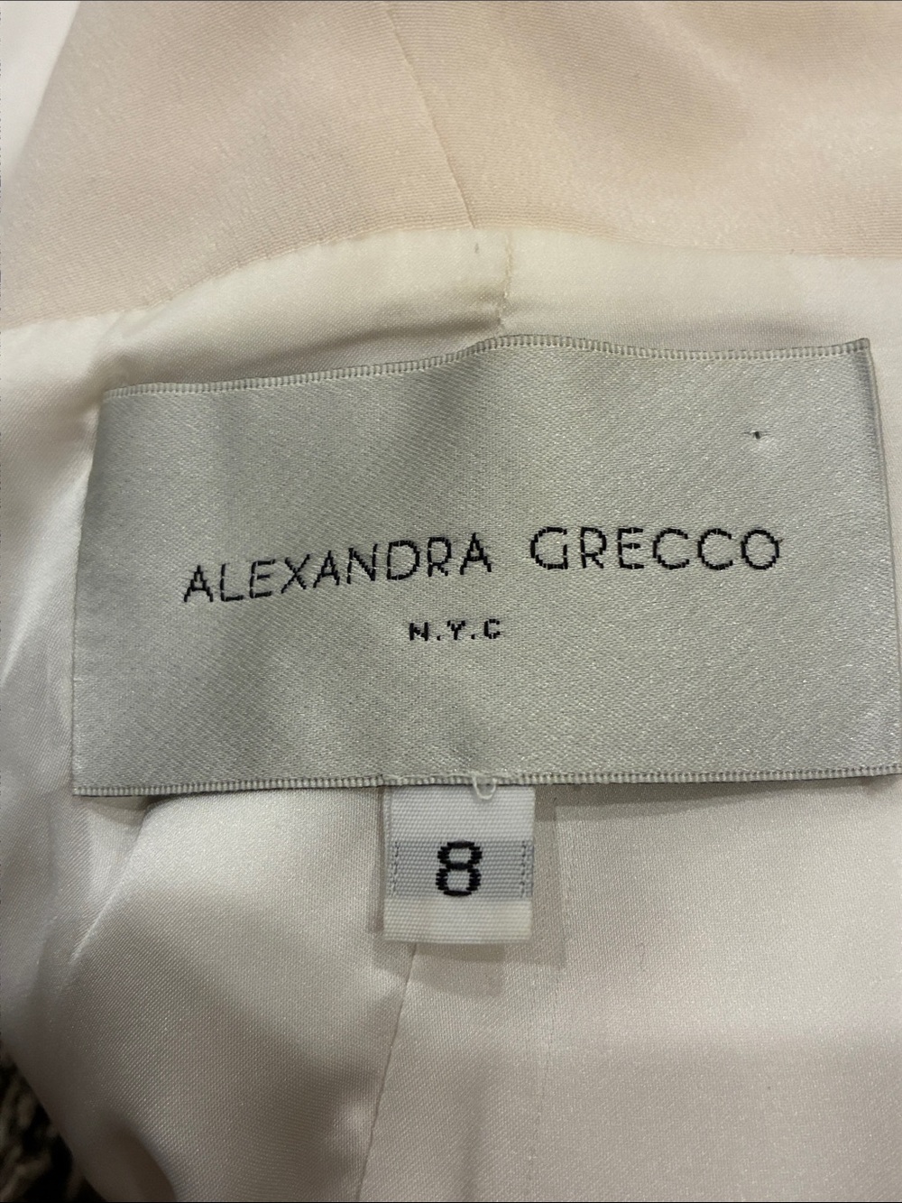 Alexandra Grecco Ivory V-Neck Bridal Gown Button Front 20's inspired Silhouette - Picture 14 of 15